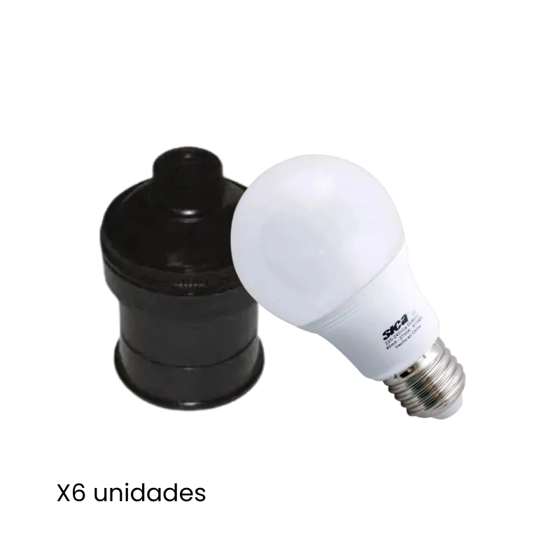 KIT LAMPARA LED E27 + PORTALAMPARAS
